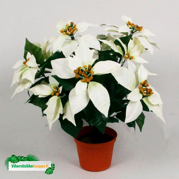 silkki joulutähti 35 cm valkoinen